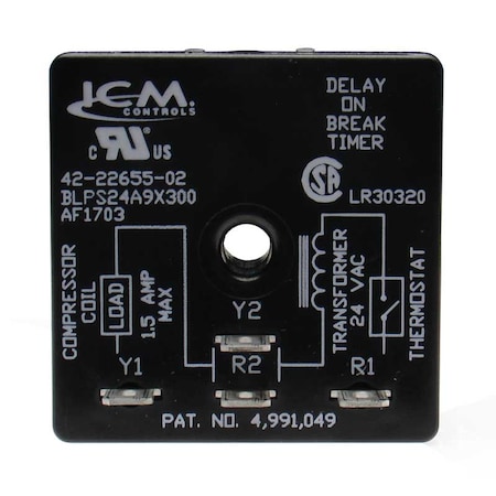 Rheem Furnace Parts 42-22655-02 Time Delay Relay - 42-22655-0